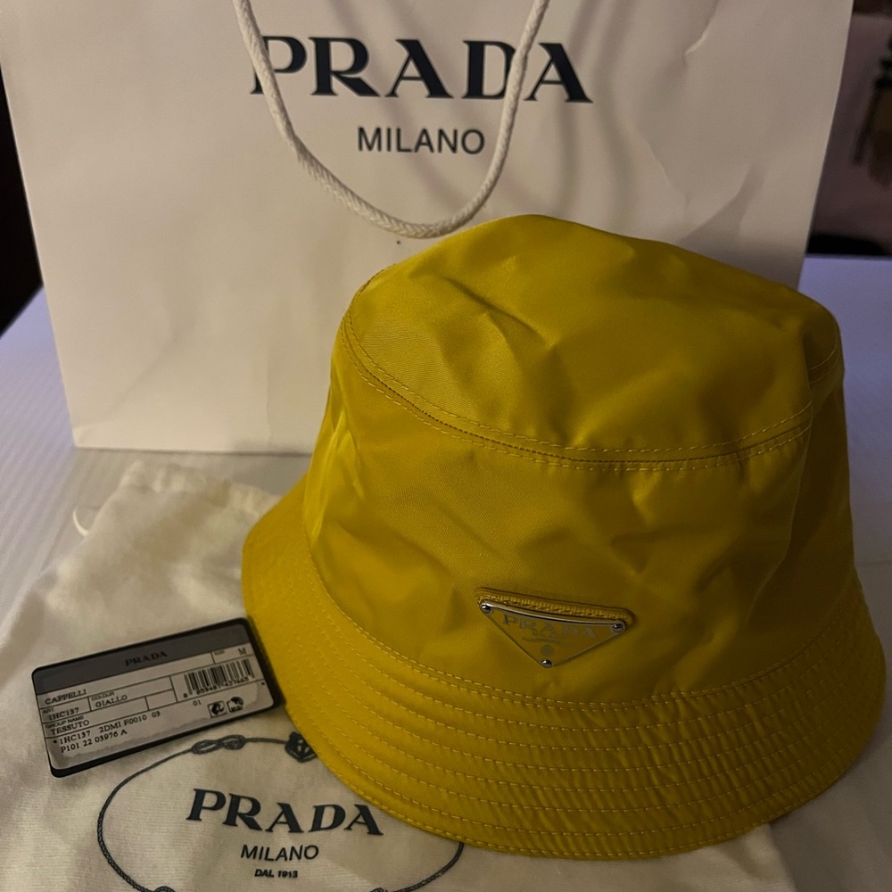 Prada Vibrant Yellow Bucket Hat Sz Med